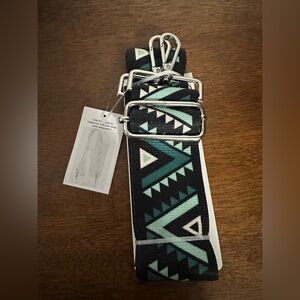 Purse strap blue & black Aztec pattern extra purse strap new adjustable strap